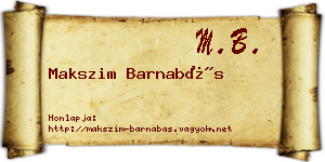 Makszim Barnabás névjegykártya