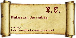 Makszim Barnabás névjegykártya