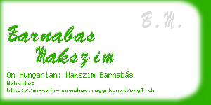 barnabas makszim business card