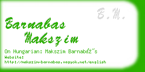 barnabas makszim business card